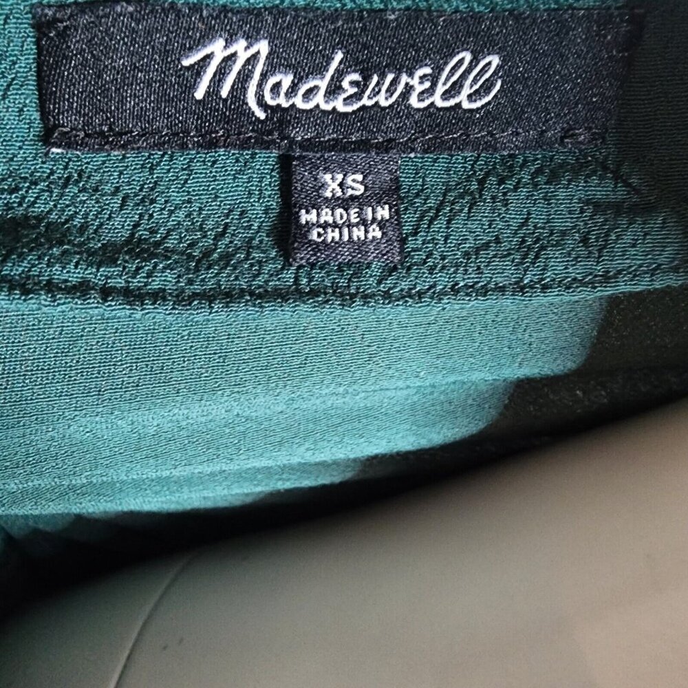 Madewell Dress Womens Size Xs Solid All Green But… - image 5